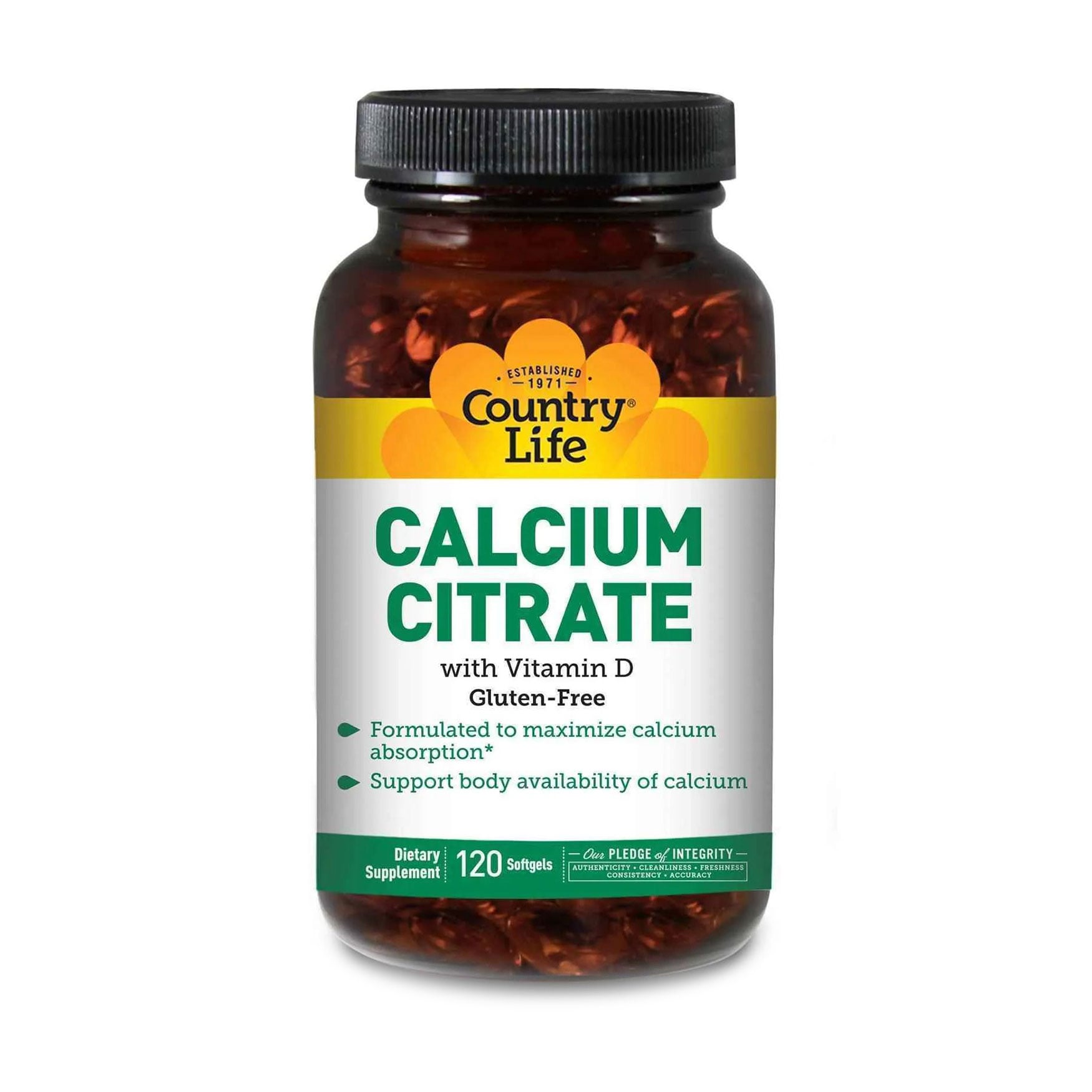 Кальцій цитрат з вітаміном D Country Life Calcium Citrate With Vitamin D, 120 таблеток