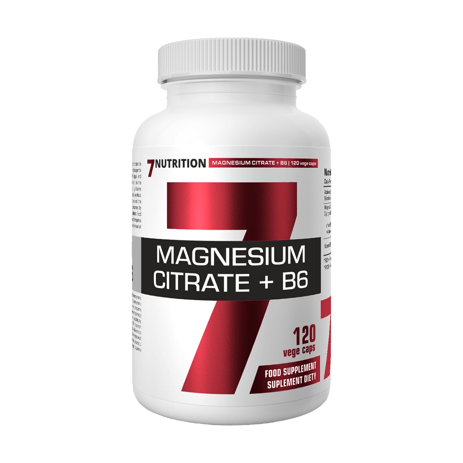 Магній цитрат з вітаміном Б6 7Nutrition Magnesium Citrate + B6, 120 вегетаріанських капсул