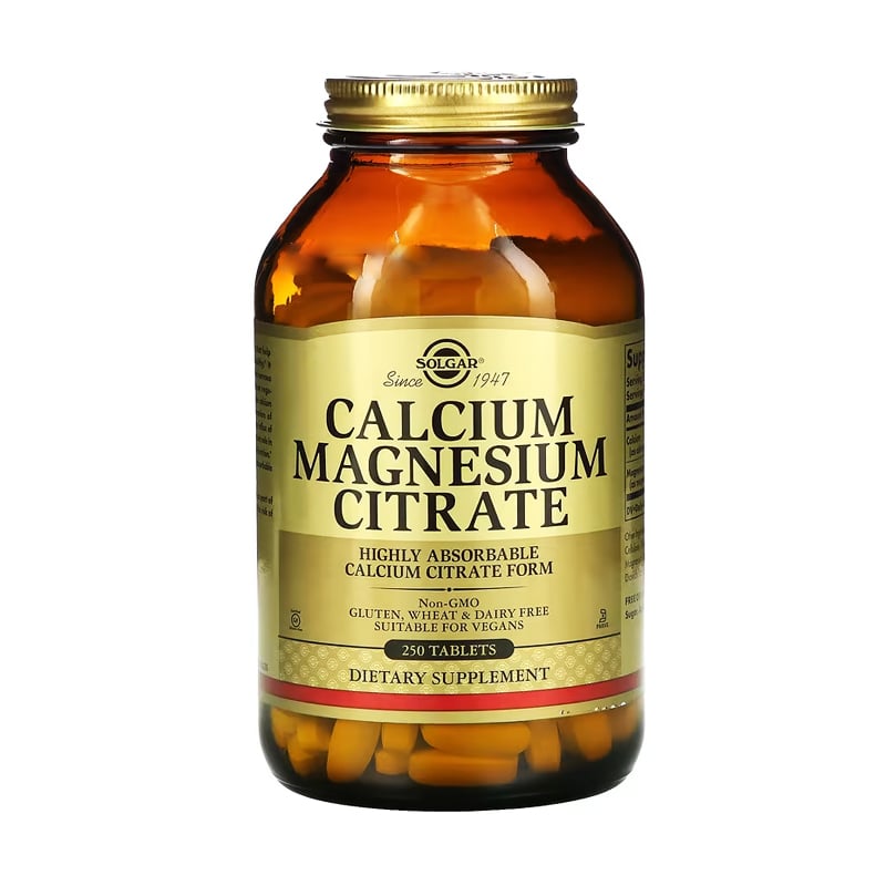 Цитрат кальцію і магнію Solgar Calcium Magnesium Citrate, 250 таблеток